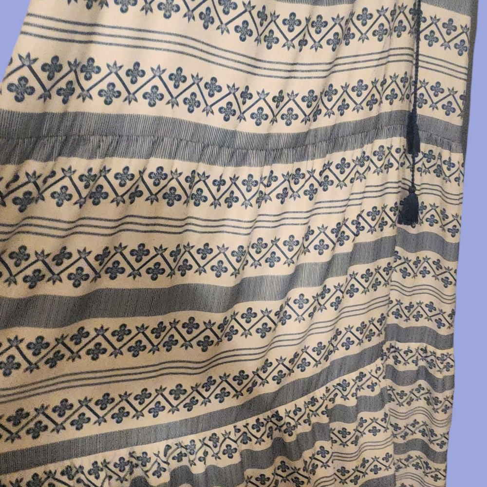 Bohemian Blue and White Patterned Dress Light weight sun dress.
